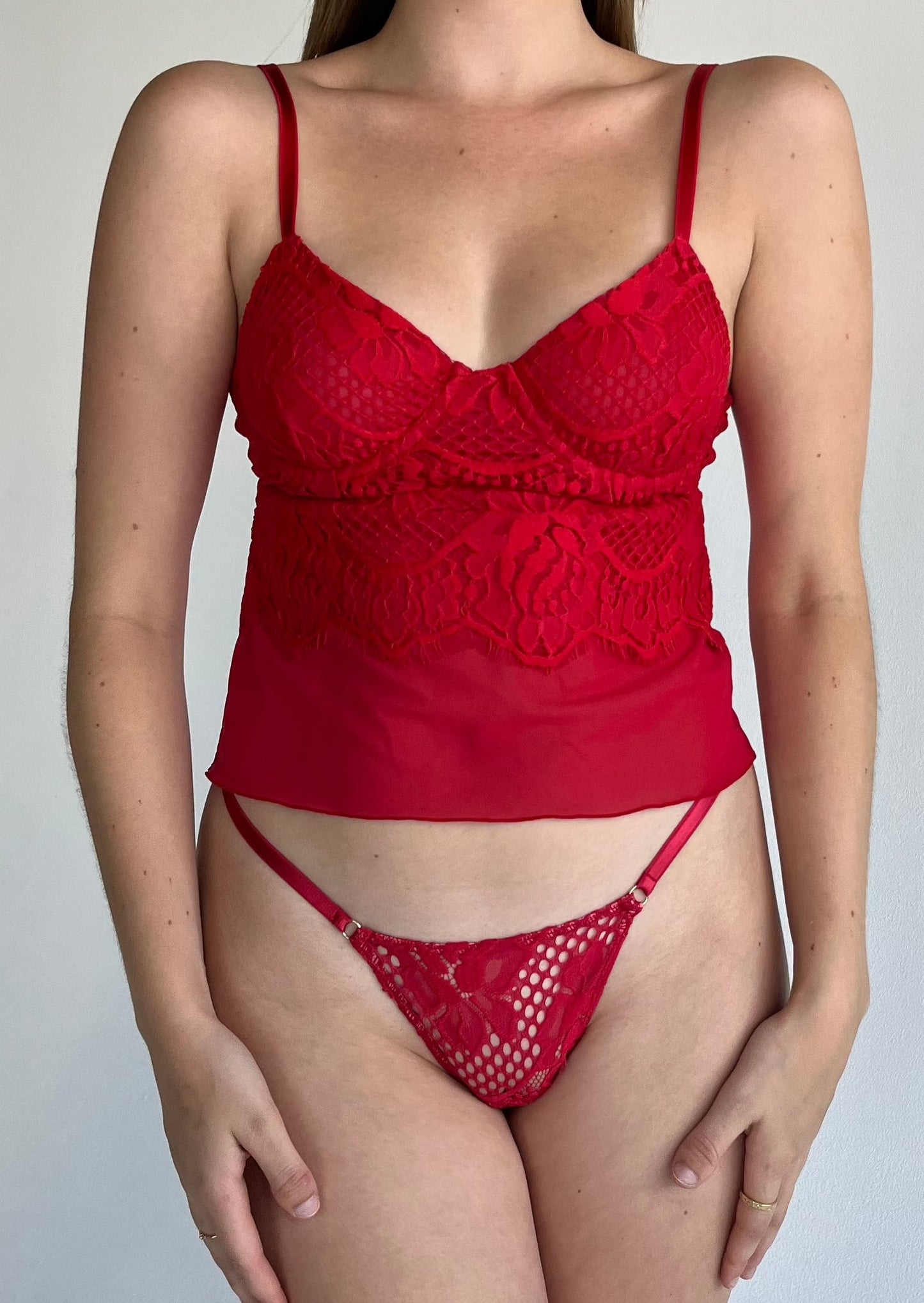 Willa Red - Lace Cami